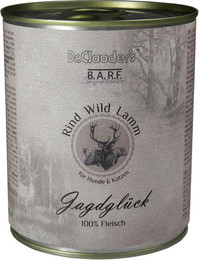 Produktbild von Dr. Clauder's BARF Fleisch 800g Dosen Nassfutter für Hunde & Katzen Jagdglück 6x800g