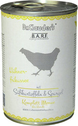 Produktbild von Dr. Clauder's BARF Komplett Menü 400g Dosen Hundenassfutter Hühnerfrikassee 6x400g