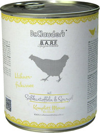 Produktbild von Dr. Clauder's BARF Komplett Menü 800g Dosen Hundenassfutter 6 x 800 Gramm Hühnerfrikassee