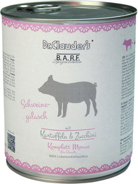 Produktbild von Dr. Clauder's BARF Komplett Menü 800g Dosen Hundenassfutter 6 x 800 Gramm Schweinegulasch
