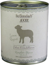 Produktbild von Dr. Clauder's BARF Komplett Menü 800g Dosen Hundenassfutter Sparpaket 12 x 800 Gramm Lammragout