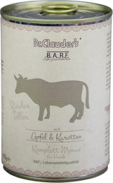 Produktbild von Dr. Clauder's BARF Komplett Menü 800g Dosen Hundenassfutter Sparpaket 12 x 800 Gramm Rinderteller