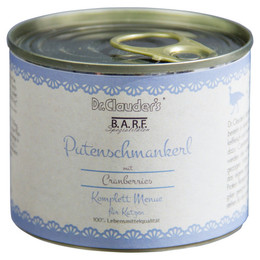 Produktbild von Dr. Clauder's BARF Komplett Menü Putenschmankerl Pute - 6 x 200 g