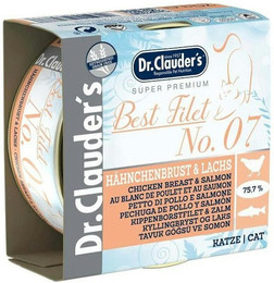 Produktbild von Dr.Clauder's Best Filet 70 Gramm Sparpaket 48 x 70 Gramm No. 07 Hähnchenbrust & Lachs