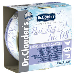 Produktbild von Dr. Clauder's Best Filet Adult No. 08 Hähnchenbrust & Garnelen - 24 x 70 g