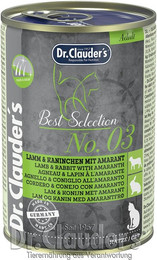 Produktbild von Dr.Clauder's Best Selection Adult 400 Gramm 6 x 400 Gramm No 3 Lamm & Kaninchen mit Amaranth