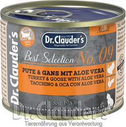 Produktbild von Dr.Clauder's Best Selection Adult 400 Gramm 6 x 400 GrammNo 9 Pute & Gans mit Aloe Vera