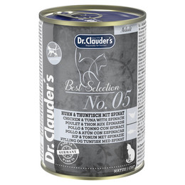 Produktbild von Dr. Clauder's Best Selection Adult No. 5 Huhn & Thunfisch mit Spinat - 6 x 400 g