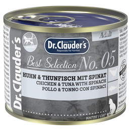 Produktbild von Dr. Clauder's Best Selection Adult No. 5 Huhn & Thunfisch mit Spinat - 6 x 200 g
