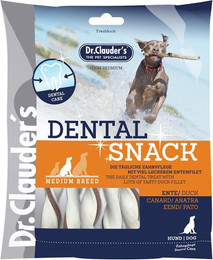 Produktbild von Dr. Clauder's Dental Snack Hundesnacks Ente Medium Breed 10 x 170 Gramm
