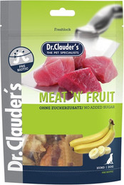 Produktbild von Dr. Clauder's Meat'N' Fruit (Ludwigswelt) 80 Gramm Hundesnack Sparpaket 10 x 80 Gramm Banane & huhn
