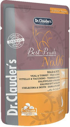 Produktbild von Dr. Clauder's Premium 100g Beutel Katzennassfutter Sparpaket Kalb & Pute in Gelee 40x100g