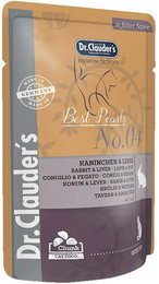 Produktbild von Dr. Clauder's Premium 100g Beutel Katzennassfutter Sparpaket Kaninchen & Leber in Soße 40x100g