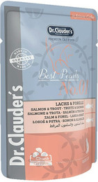 Produktbild von Dr. Clauder's Premium 100g Beutel Katzennassfutter Sparpaket Lachs & Forelle in Gelee 40x100g