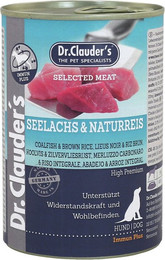 Produktbild von Dr. Clauder's Selected Meat Immun plus 400g Dosen Hundenassfutter Sparpaket Seelachs & Naturreis 12x400g