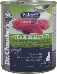 Produktbild von Dr. Clauder's Selected Meat Immun plus 800g Dosen Hundenassfutter Ente & Süßkartoffel 6x800g