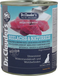 Produktbild von Dr. Clauder's Selected Meat Immun plus 800g Dosen Hundenassfutter Sparpaket Seelachs & Naturreis 12x800g