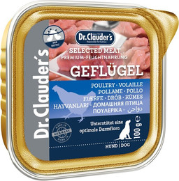 Produktbild von Dr. Clauder's Selected Meat Pre Biotics 100g Schalen Hundenassfutter Geflügel 30x100g