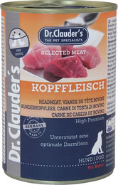 Produktbild von Dr. Clauder's Selected Meat Pre Biotics 400g Dosen Hundenassfutter Sparpaket Kopffleisch 12x400g