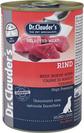 Produktbild von Dr. Clauder's Selected Meat Pre Biotics 400g Dosen Hundenassfutter Sparpaket Rind 12x400g