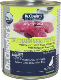 Produktbild von Dr. Clauder's Selected Meat Pro Hair & Skin 800g Dosen Hundenassfutter Truthahn & Kartoffel 6x800g