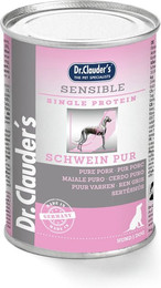 Produktbild von Dr. Clauder's Sensible 400g Dosen Hundenassfutter Sparpaket Schwein Pur 12x400g