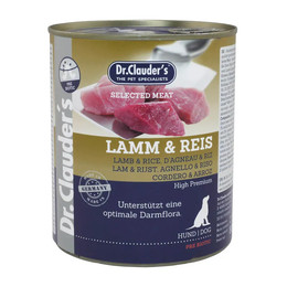 Produktbild von Dr Clauder Selected Meat Lamm & Reis Nassfutter für Hunde - 6 x 800 g