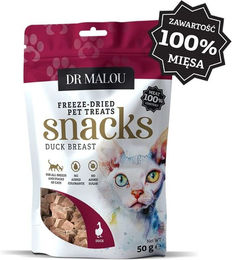 Produktbild von DR MALOU Fleischwürfel 100% gefriergetrocknete Entenbrust 50g Snacks für Katzen