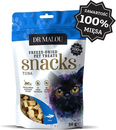 Produktbild von DR MALOU Fleischwürfel 100% gefriergetrocknetes Thunfischfleisch Leckerlis für Katzen 50 g