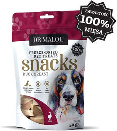 Produktbild von DR MALOU Fleischwürfel aus 100 % gefriergetrockneter Entenbrust, 50 g Hundeleckerli