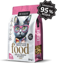 Produktbild von DR MALOU Gefriergetrocknetes Futter mit Huhn und Hühnerherzen, 500 g, Trockenfutter für Katzen