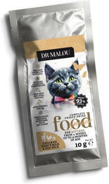 Produktbild von DR MALOU Kitten Gefriergetrocknete Nahrung Huhn mit Ziegenmilch und Eigelb Trockenfutter für Kätzchen 10g