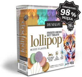 Produktbild von DR MALOU Lollipop Mixed Flavor Gefriergetrocknete Fleischlutscher für Katzen 25g (15 St.)