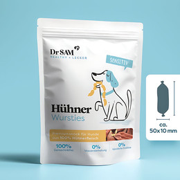 Produktbild von Dr. Sam Hunde Snack Hühner Wursties - 120 g