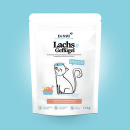 Produktbild von Dr. Sam Katzen Trockenfutter Lachs & Geflügel - 1,2 kg