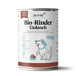 Produktbild von Dr. Sam Rinder Gulasch Hundenassfutter - 400 g