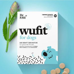 Produktbild von Dr. SAM wufit Dogs natürliche Nahrungsergänzung für Hunde