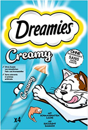 Produktbild von Dreamies Creamy Snack mit Lachs - 4 x 10 g