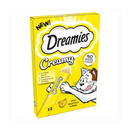 Produktbild von DREAMIES Creamy Zusatzfutter mit Käse - 4 x 10 g