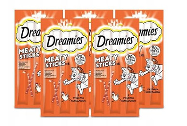 Produktbild von Dreamies Meaty Sticks mit Huhn für adulte Katzen - 5 x 30 g