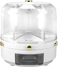 Produktbild von Drehbare Getreidelagerbox 6 Fächer 6 kg 360 Grad drehbarer Reisspender für Reis Bohnen Getreide weiß