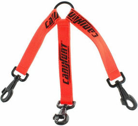 Produktbild von Dreifach-Hundeleine mit flachem Gurt und 3 Karabinern Canihunt Hunter