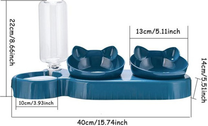 Produktbild von Dreifacher Katzennapf mit automatischer Trinkflasche - 1 Stk.