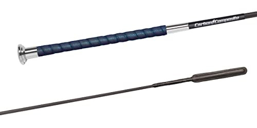Produktbild von Dressurgerte FL Carbon Premium+ Carbon, Ledergriff, Lederzunge, Pilzknopf