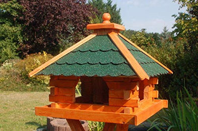 DSH DEKO SHOP HANNUSCH Vogelhaus XXL Futterhaus Vogelhaus mit Bitumenschindeln in versch. Dachfarben – Bild 1 von 7