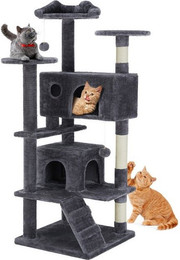 Produktbild von DUMOS Kratzbaum Katzenbaum 135 cm Dunkelgrau