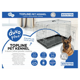 Produktbild von Duvo+ Draht-Käfig mit Kunststoffschale hellgrau XL