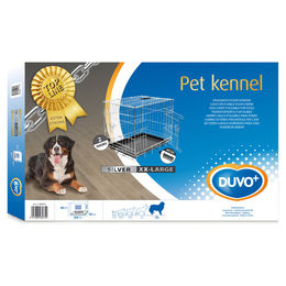 Produktbild von Duvo+ Draht-Käfig Topline mit 2 Türen und Plastikklappe Giant Chrom