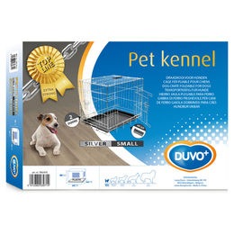 Duvo+ Draht-Käfig Topline mit 2 Türen und Plastikklappe S, Chrom – Bild 1 von 2