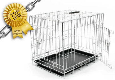 Produktbild von Duvo+ Draht-Käfig Topline mit 2 Türen und Plastikklappe XL Chrom